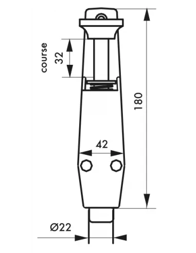 Arrêt de porte DIALL acier vieilli H.180 mm