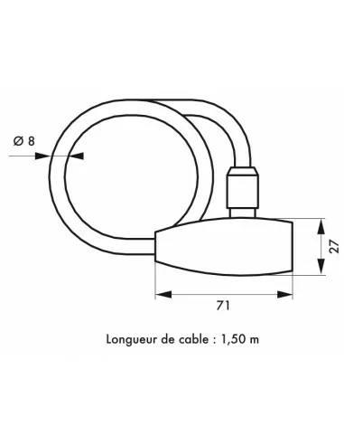 Antivol vélo 0,50m 2 clés