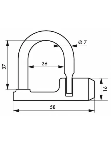 Clé triangle de 11 mm pour l'ouverture des cadenas d'artillerie et pompier