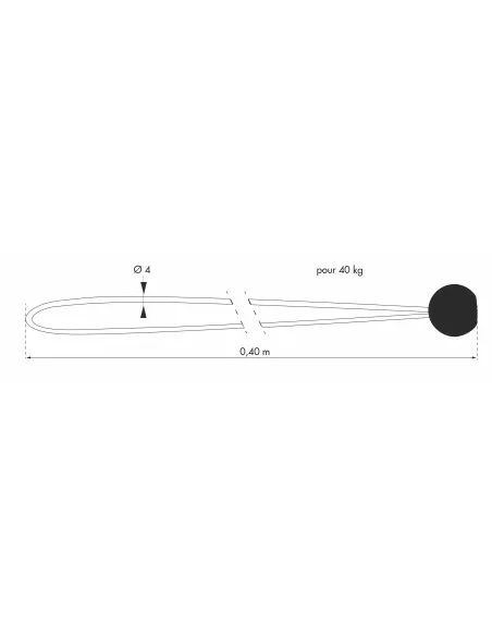 Lot de 4 tendeurs Ø4mm x 40cm à boule