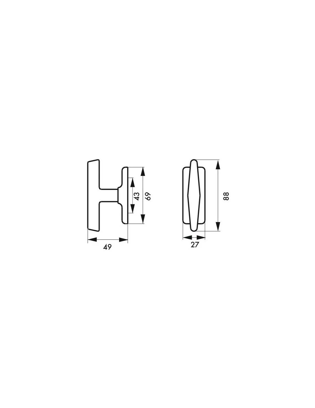 Bouton pour fenetre chromé