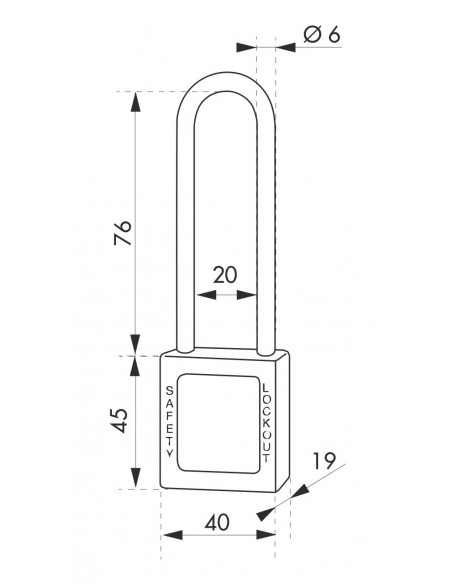 Cadenas de consignation 40mm Rouge A. Nylon HT.76mm 1 Clé Varié