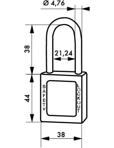 Cadenas de consignation ABS 38mm Ø 4,76mm bleu - THIRARD