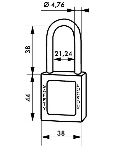 Cadenas de consignation ABS 38mm Ø 4,76mm bleu - THIRARD